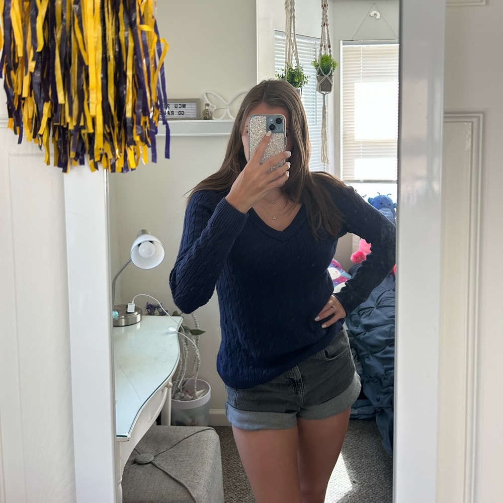 Ann Taylor Loft Dark Blue Knit Sweater